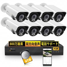 【4K800万画素・人体・車両検知・双方...